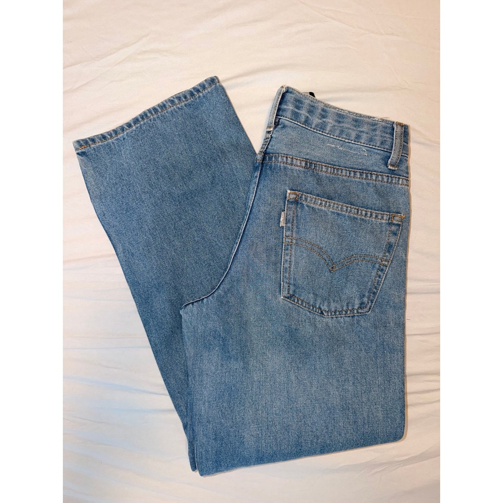 Levis SilverTab Stay Loose Jeans Light Wash Blue 100% Cotton Wide Leg Womens 28